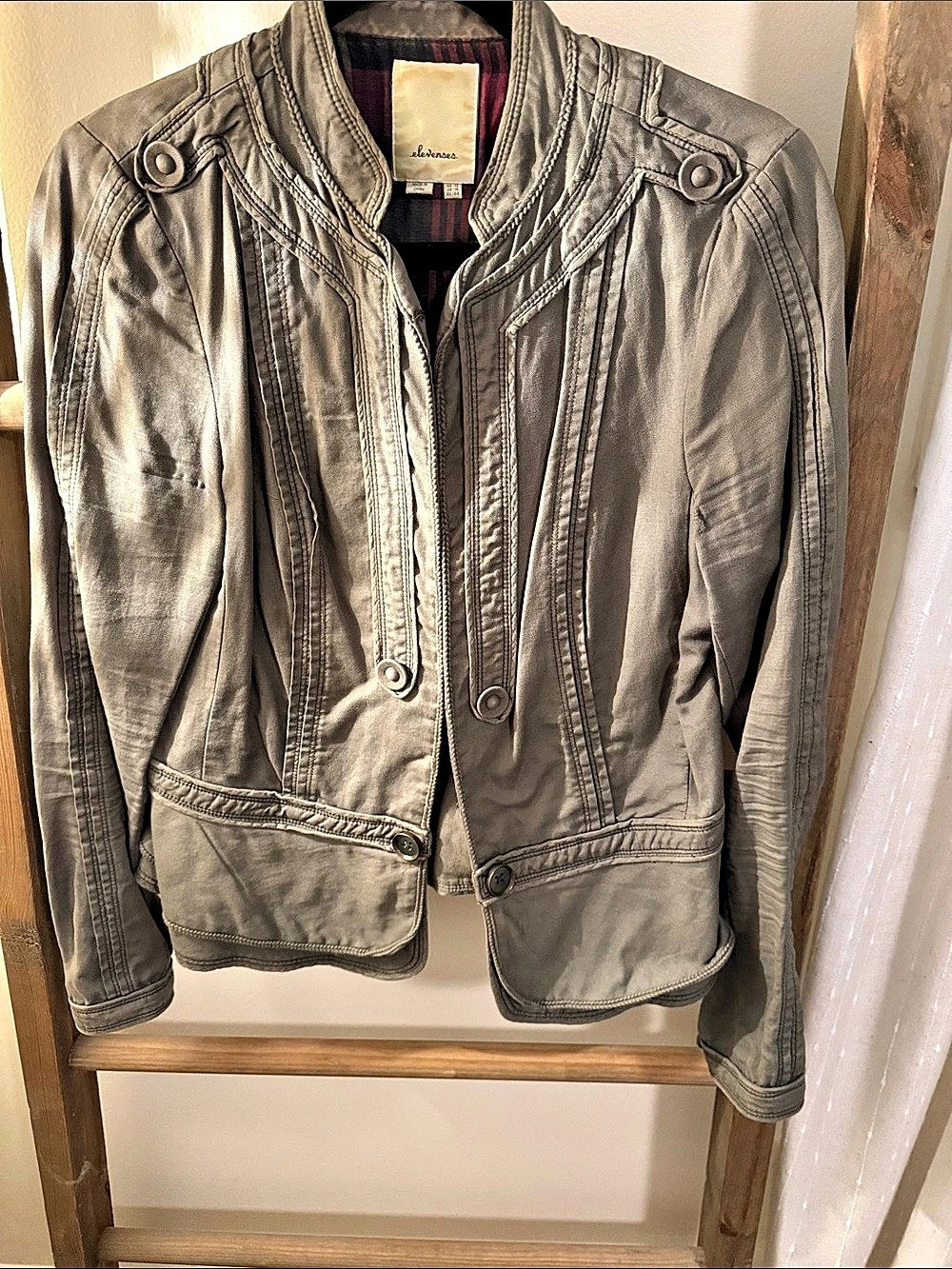 Leonardo Women's Moto Jacket Size Medium Gray